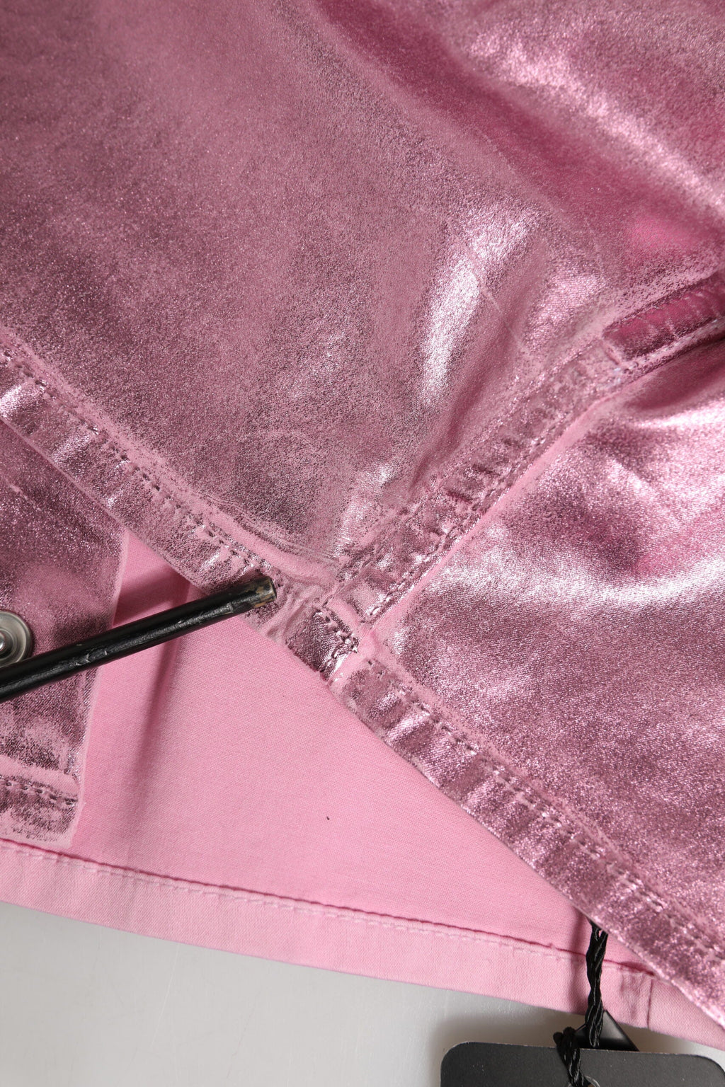 Dolce & Gabbana Pink Cotton Stretch Collared Cropped Jacket