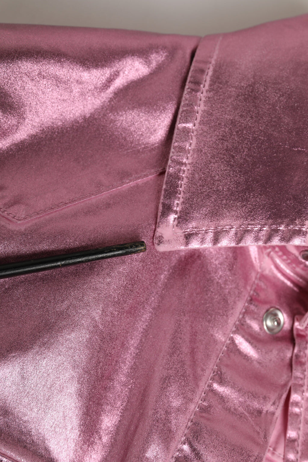 Dolce & Gabbana Pink Cotton Stretch Collared Cropped Jacket