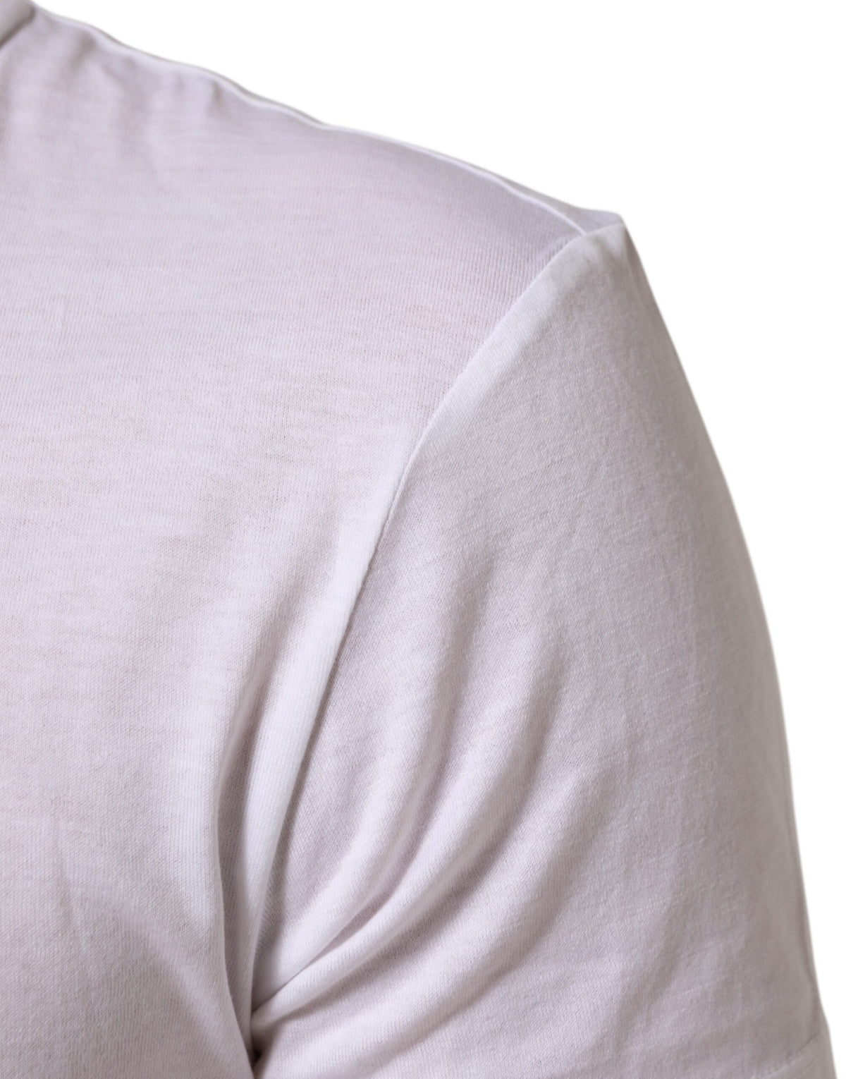 Dolce & Gabbana White Logo Print Cotton Men Crew Neck T-shirt