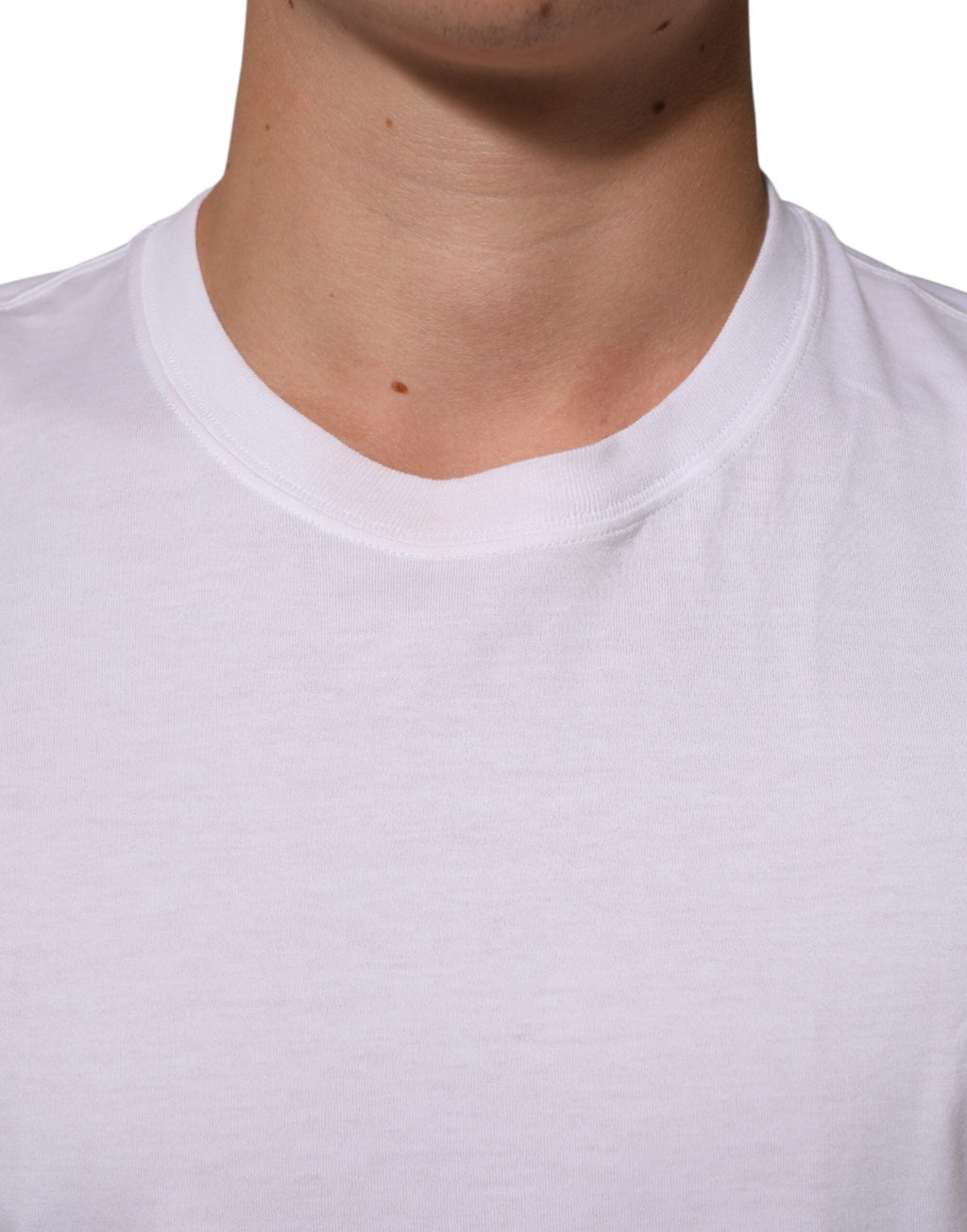 Dolce & Gabbana White Angel Print Cotton Men Crew Neck T-shirt