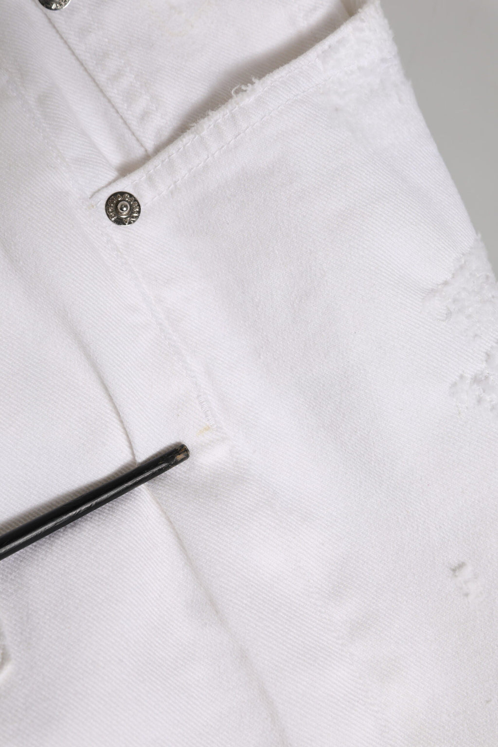 Dolce & Gabbana White Cotton Tattered BOYFRIEND Denim Jeans
