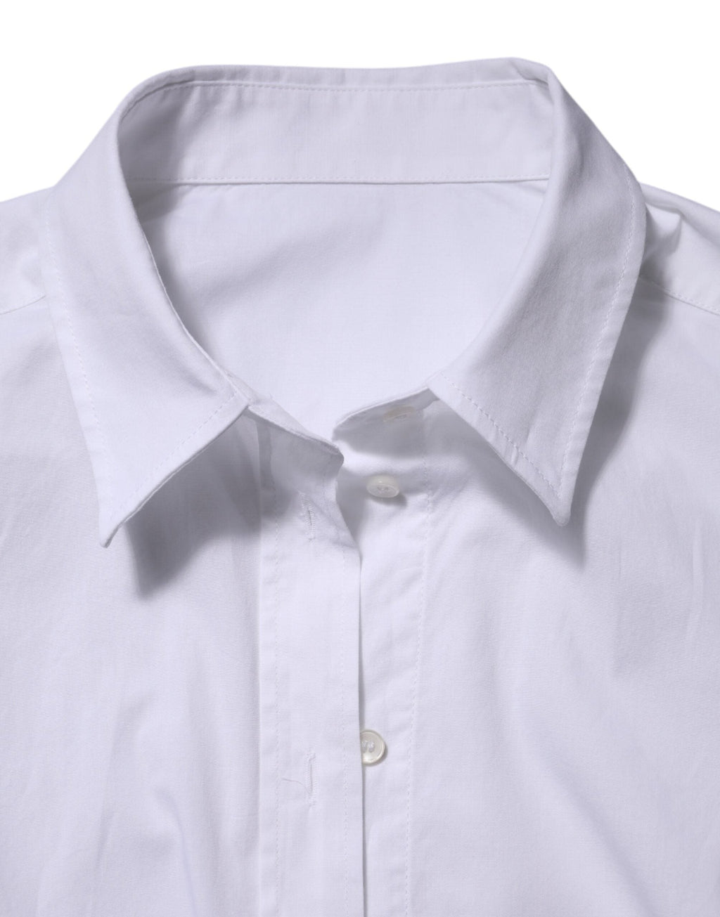 Dolce & Gabbana White Collared Long Sleeves Dress Shirt Top