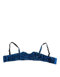 Dolce & Gabbana Blue Sequin Embellished Balconnet Bra Underwear