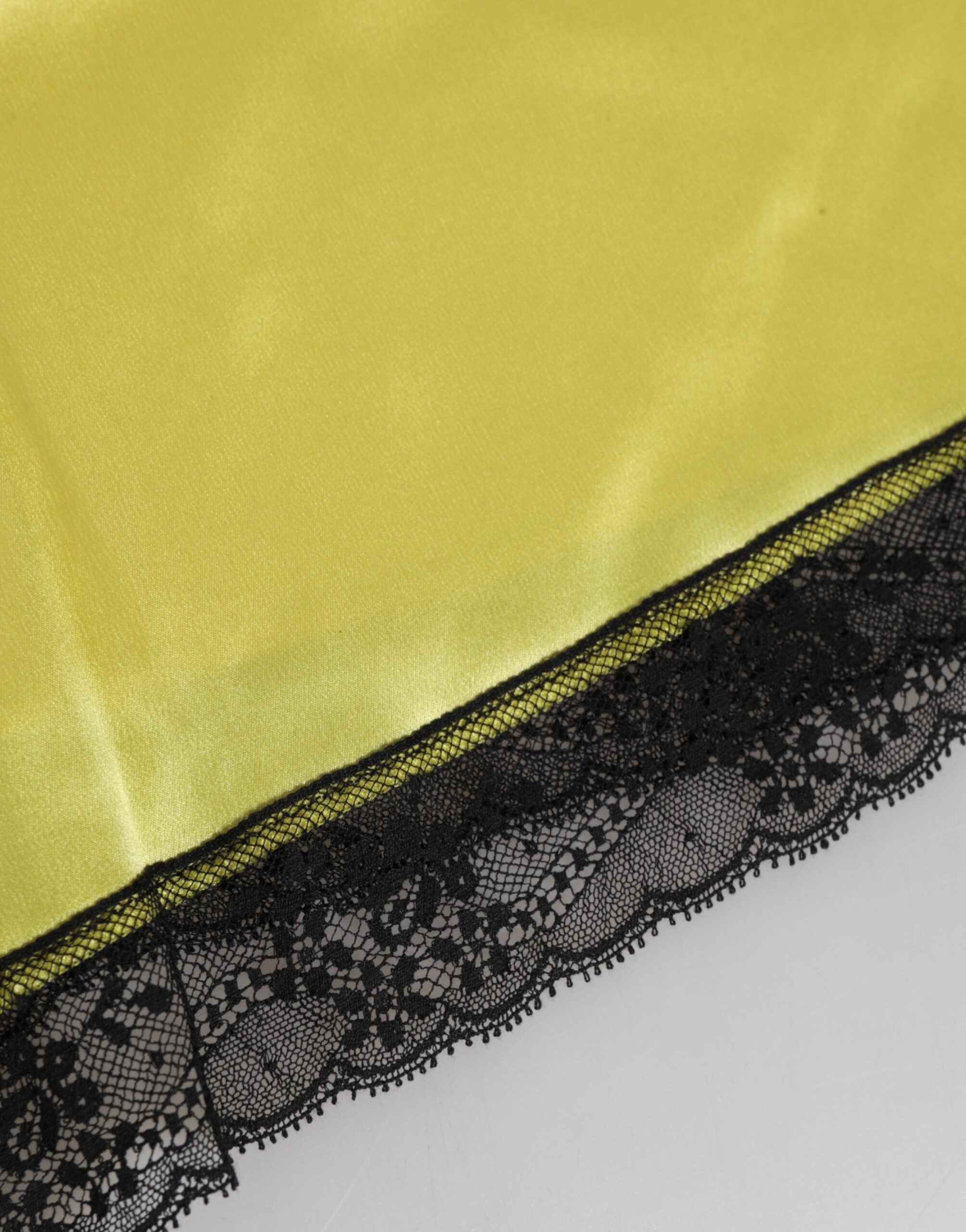 Dolce & Gabbana Yellow Satin Silk Mid Waist Underwear Shorts