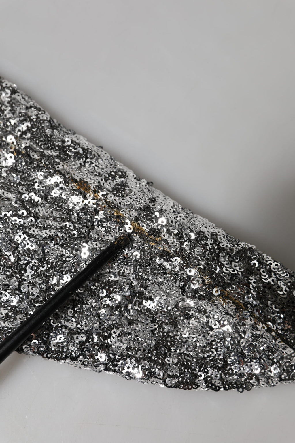Dolce & Gabbana Silver Sequins Glitter High Heel Boot Shoes