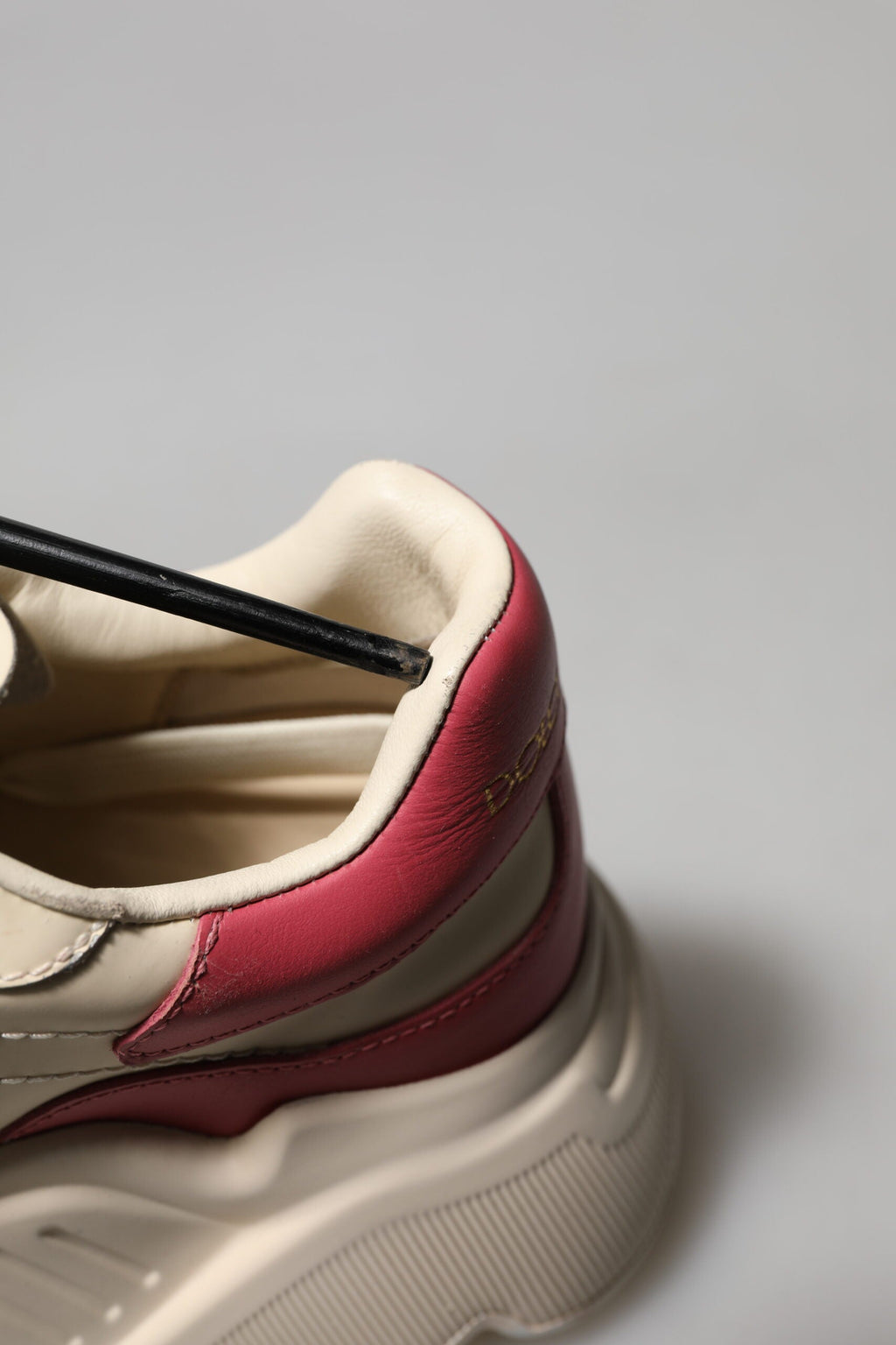 Dolce & Gabbana White Pink Leather Daymaster Sneakers Shoes