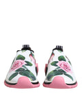 Dolce & Gabbana White Rose Print Sorrento Sneakers Shoes
