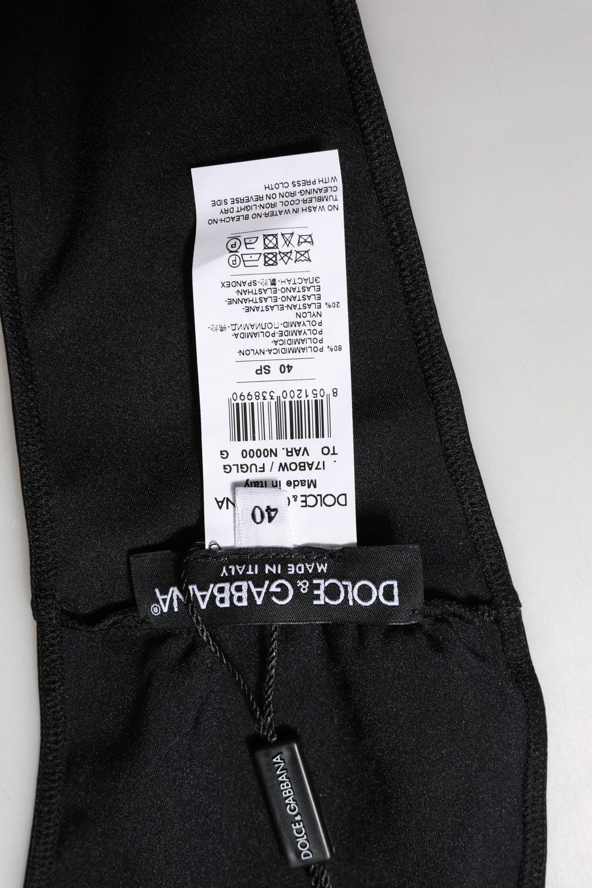 Dolce & Gabbana Black Nylon Blend Bandeau Strapless Tube  Top