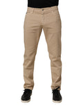 Dolce & Gabbana Beige Cotton Skinny Regular Men Denim Jeans