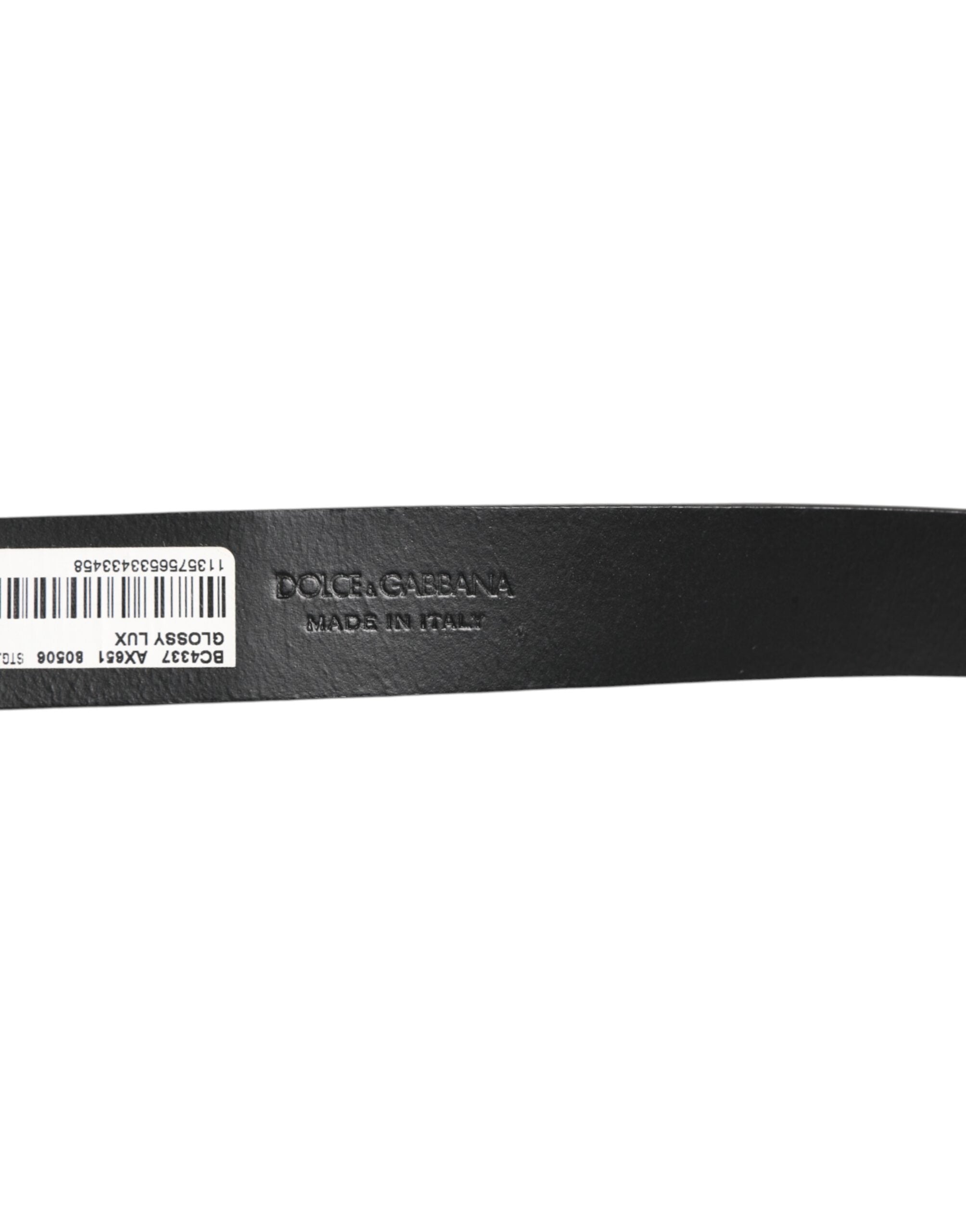Dolce & Gabbana Brown Glossy Leather Classic Metal Buckle Belt