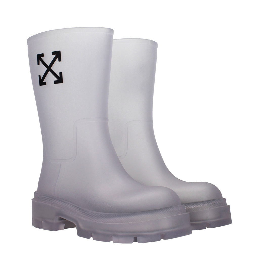 Off-White Transparent Pvc Ankle Boots