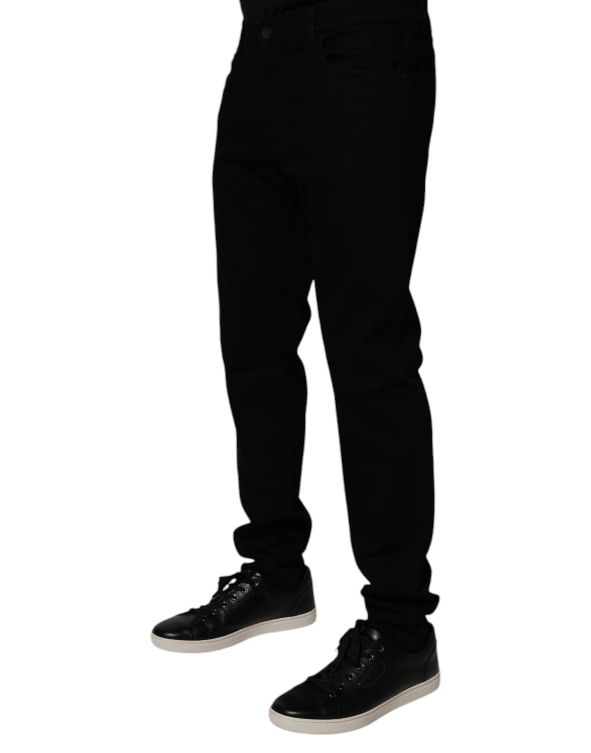 Dolce & Gabbana Black Cotton Stretch Skinny Men Denim Jeans