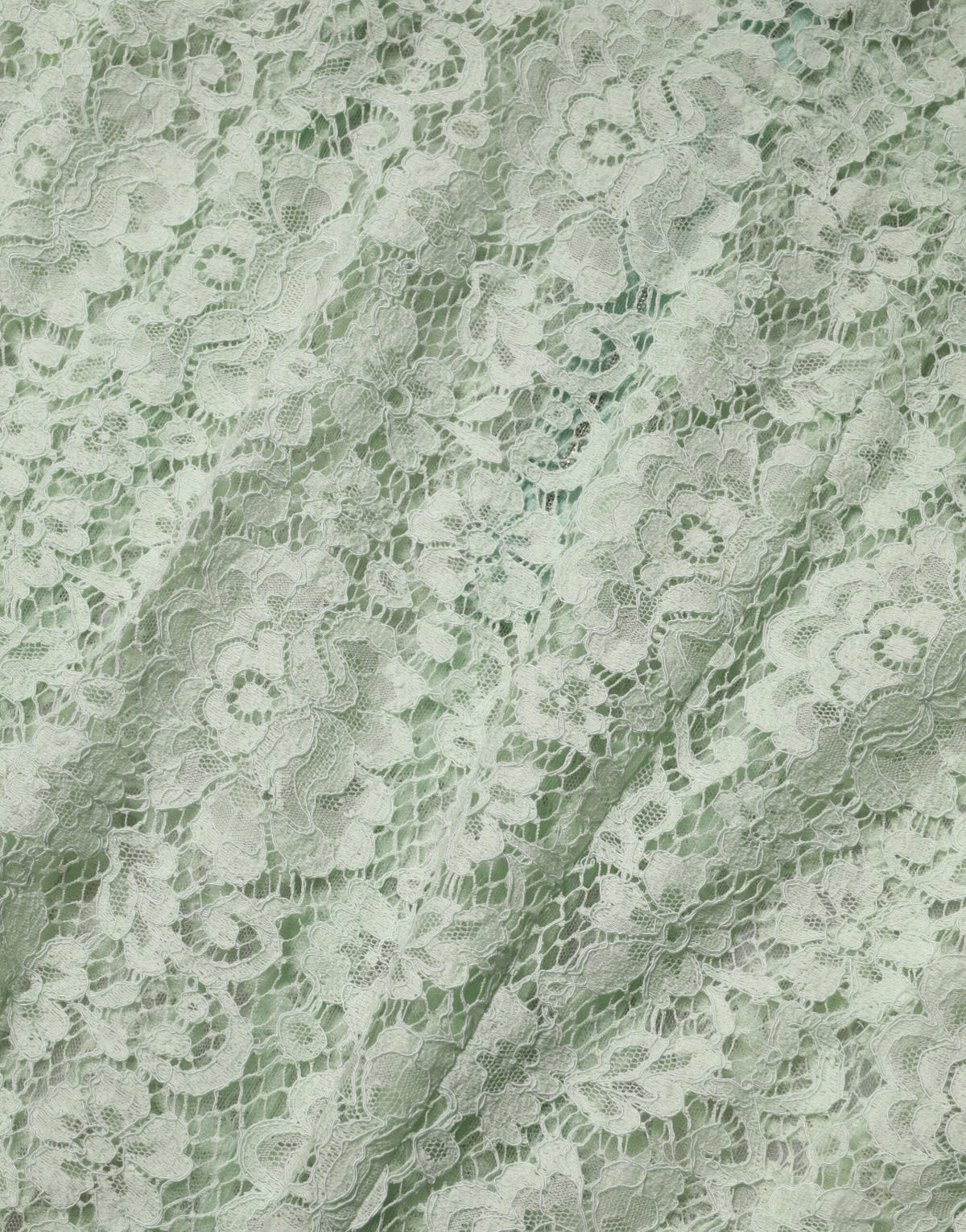 Dolce & Gabbana Mint Green Floral Lace Trim Midi Dress