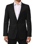 Dolce & Gabbana Dark Gray Stripes MARTINI 1 Button Suit Blazer