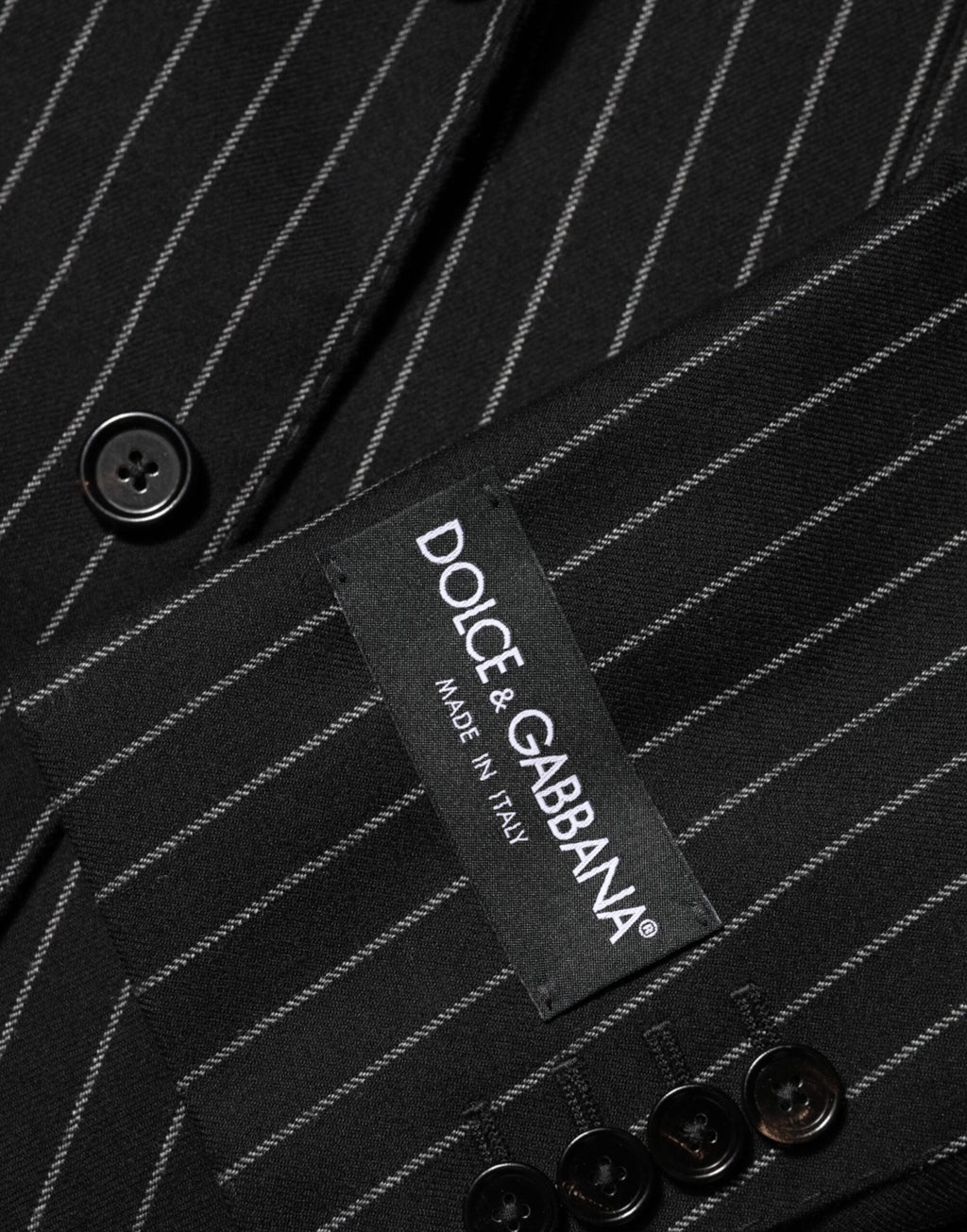 Dolce & Gabbana Dark Gray Stripes 2 Buttons Suit Jacket Blazer