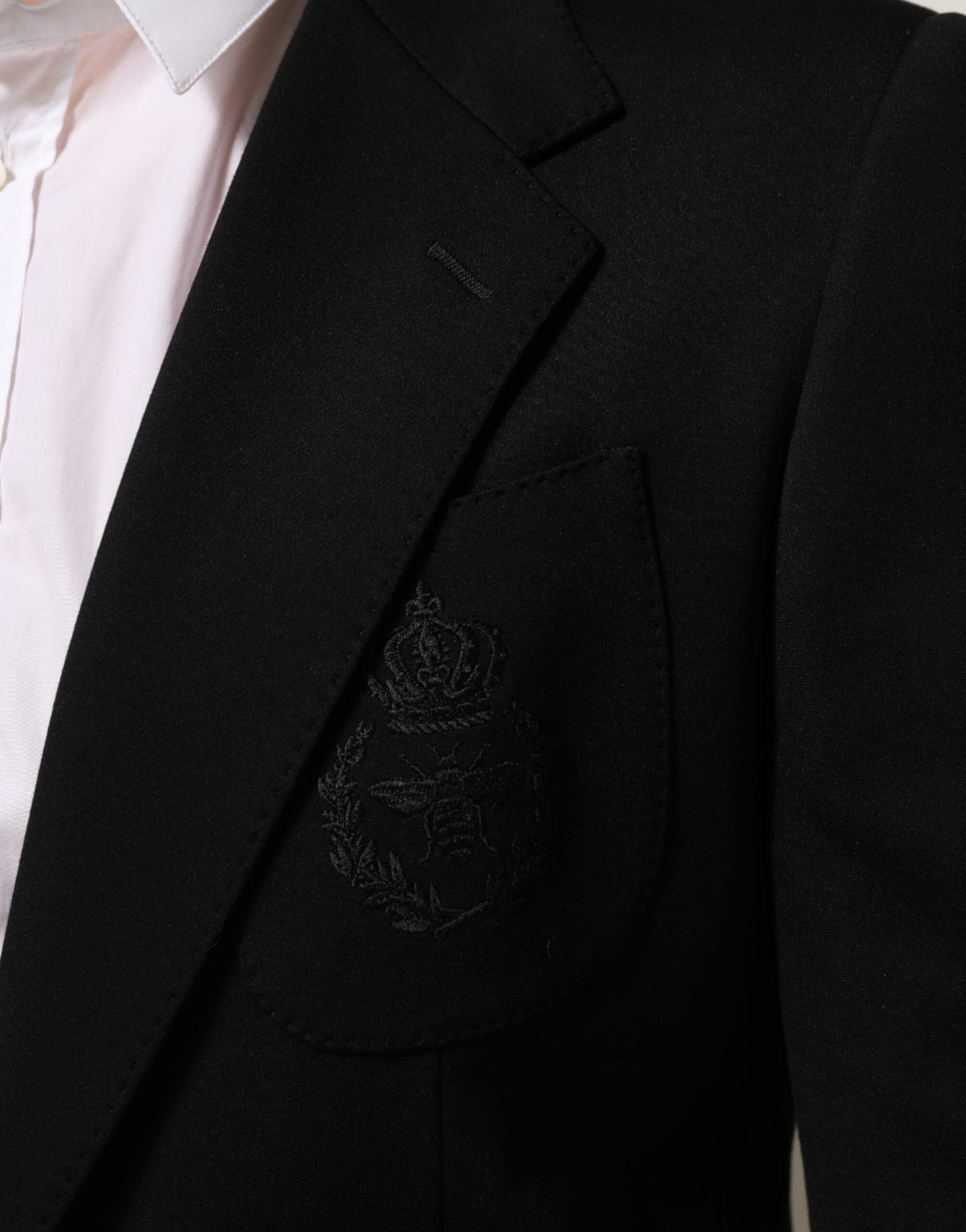 Dolce & Gabbana Black Viscose 2 Buttons Suit Jacket Blazer