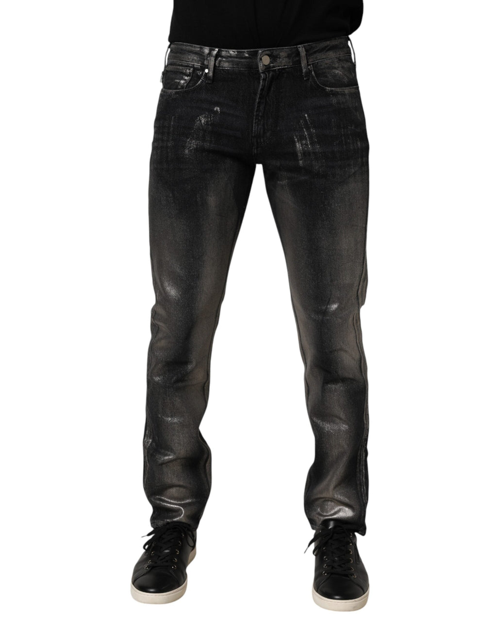 Emporio Armani Black Washed Slim Fit Men Denim Trouser Jeans