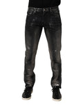 Emporio Armani Black Washed Slim Fit Men Denim Trouser Jeans