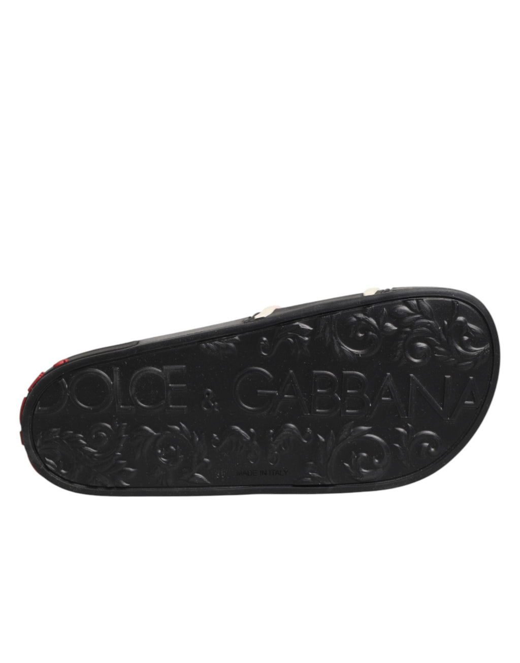 Dolce & Gabbana Black Rubber Slides Sandals Beachwear Shoes