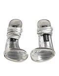 Dolce & Gabbana Silver Strappy High Heels Sandals Shoes