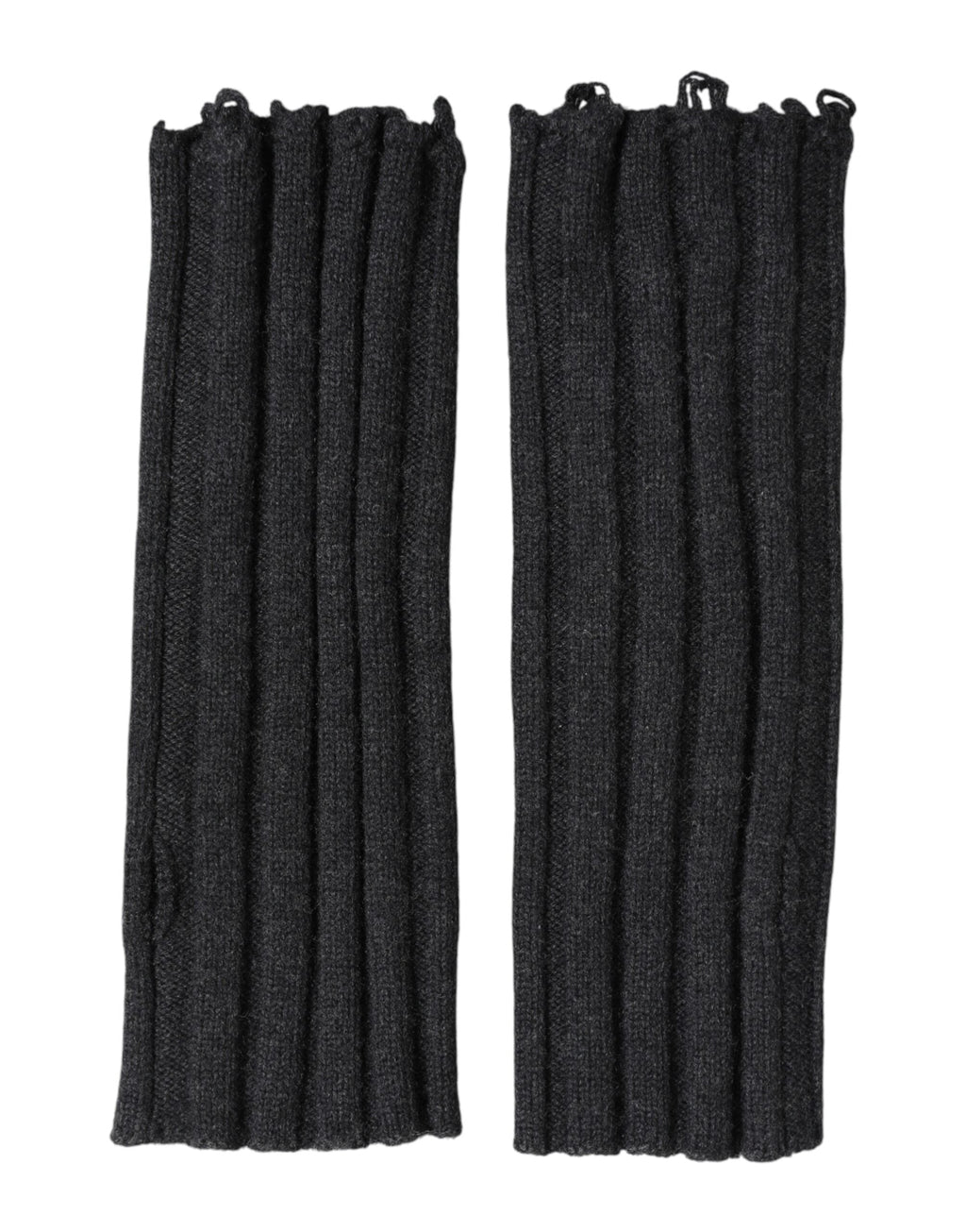 Dolce & Gabbana Dark Gray Virgin Wool Knitted Fingerless Gloves