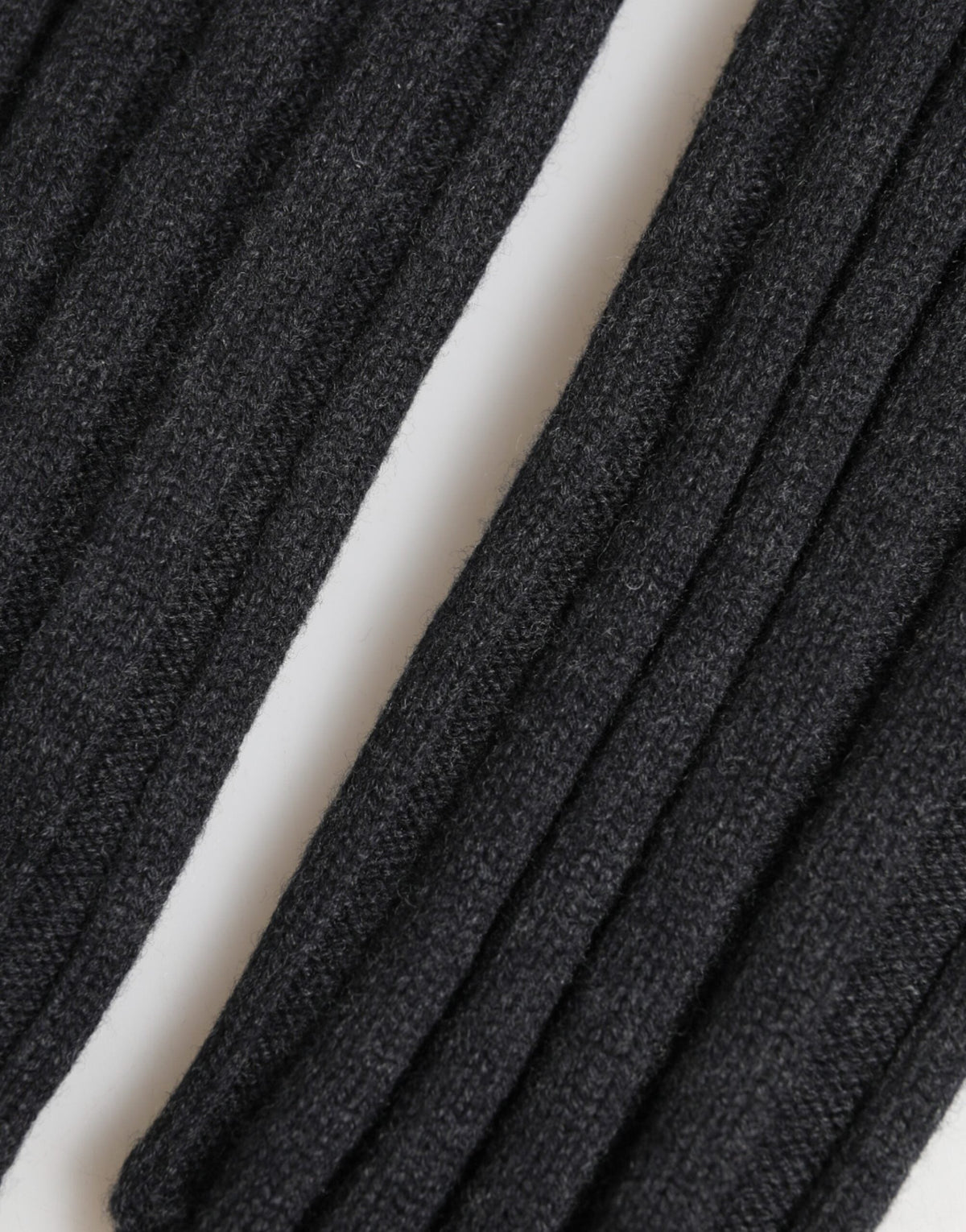 Dolce & Gabbana Dark Gray Virgin Wool Knitted Fingerless Gloves