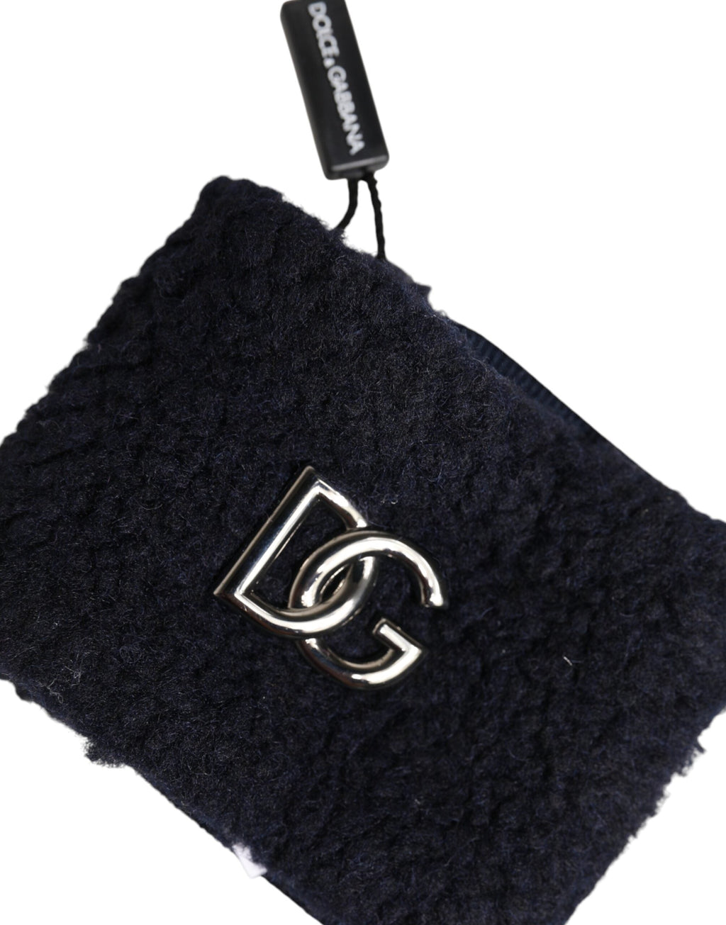 Dolce & Gabbana Black Polyester Logo Plaque Men One Size Wristband