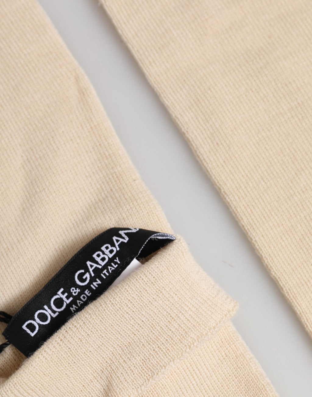 Dolce & Gabbana Beige Wool Fingerless Elbow Length Women Gloves