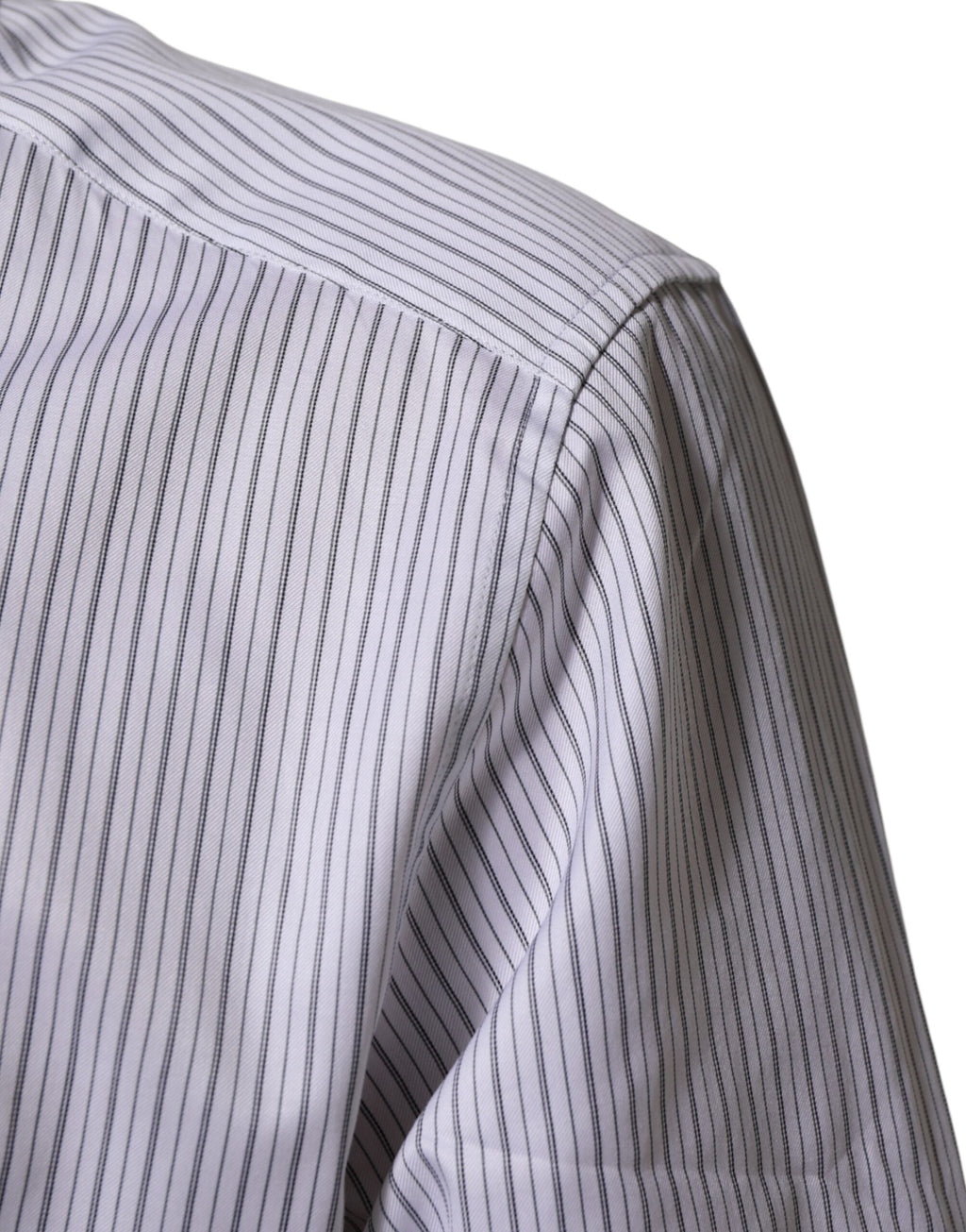 Dolce & Gabbana White Stripes Cotton Men GOLD Dress Shirt