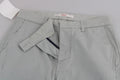 Jucca Cotton Gray High Waist Skinny Cropped Trousers Pants
