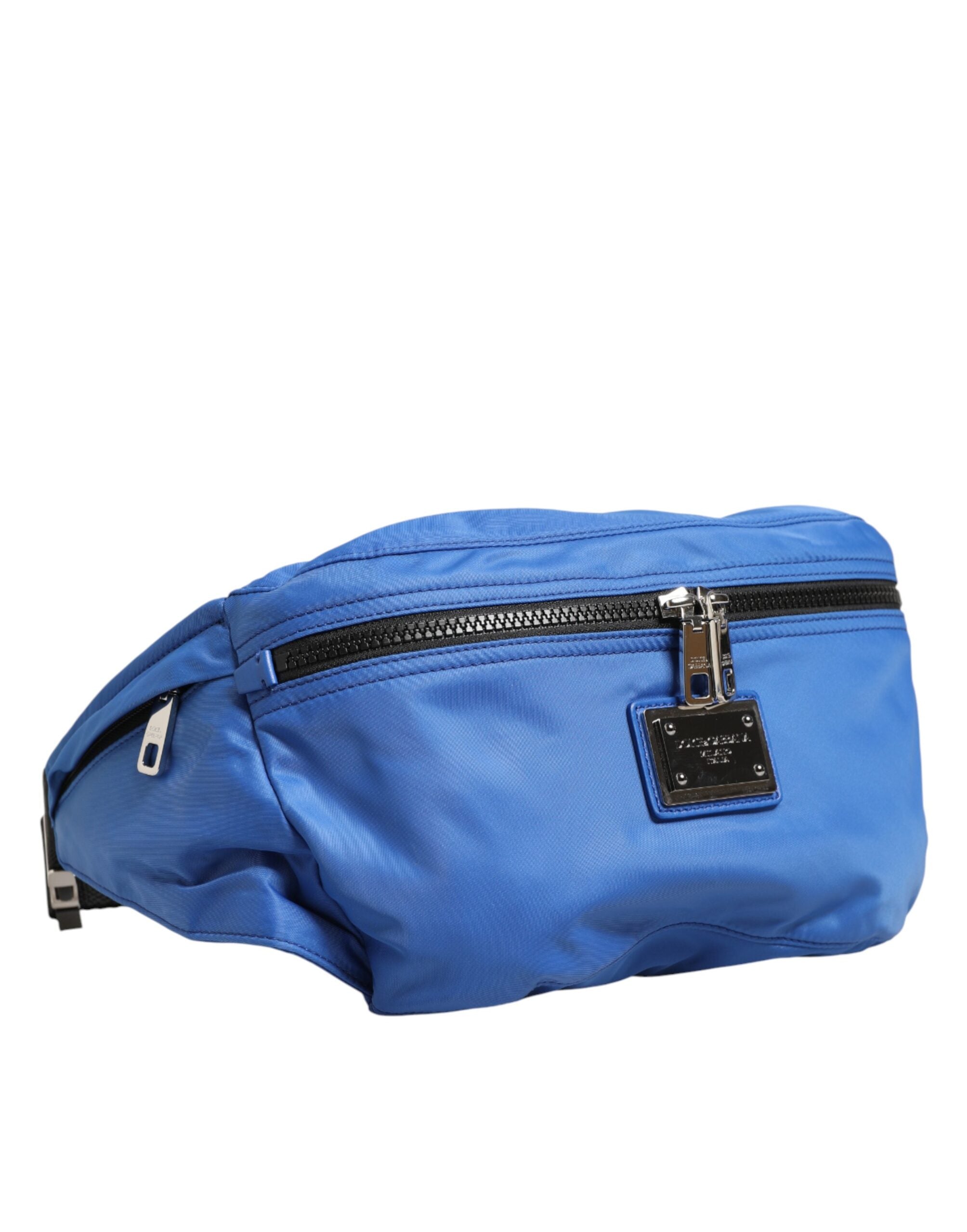 Dolce & Gabbana Blue Logo Plaque Nylon Waist Fanny Pack Men's Borse Bag