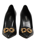Black Leather DG Amore Heels Pumps Shoes