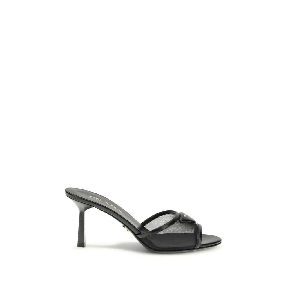 Black Calf Leather Bos Taurus Stiletto Heel Sandals