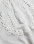 Dolce & Gabbana White Cotton Hooded Pullover Sweatshirt Men