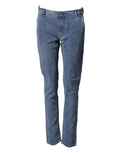 Blue Cotton Stretch Men Chino Trouser Pants