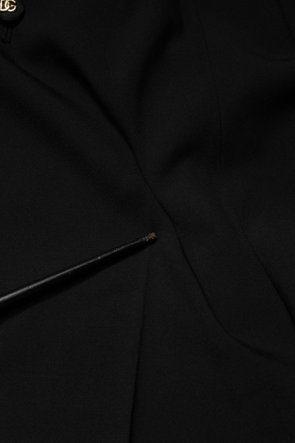 Dolce & Gabbana Black Wool Blend Straight High Waist Pants