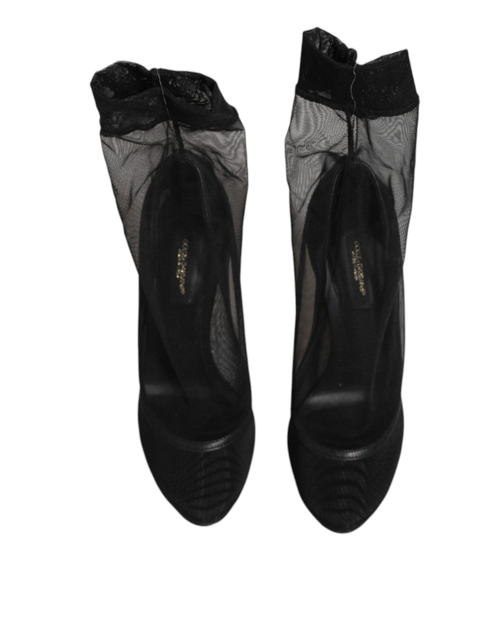 Black Nylon Stretch Mesh Sock Boots  Shoes