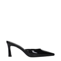 Black Leather Flat Sandals