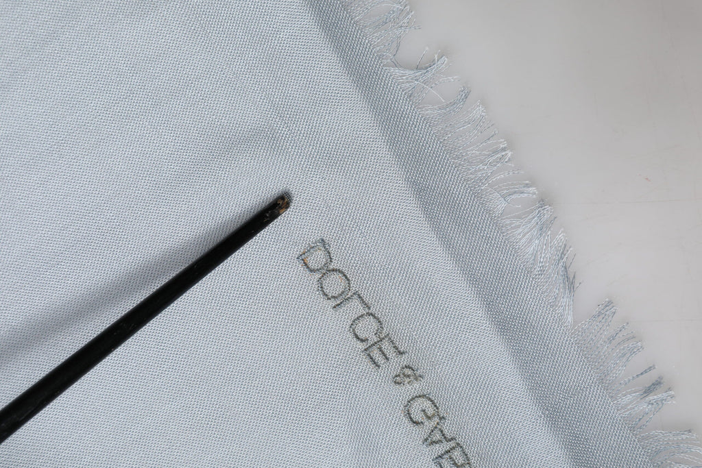 Dolce & Gabbana Light Blue Cashmere Knit Neck Wrap Scarf