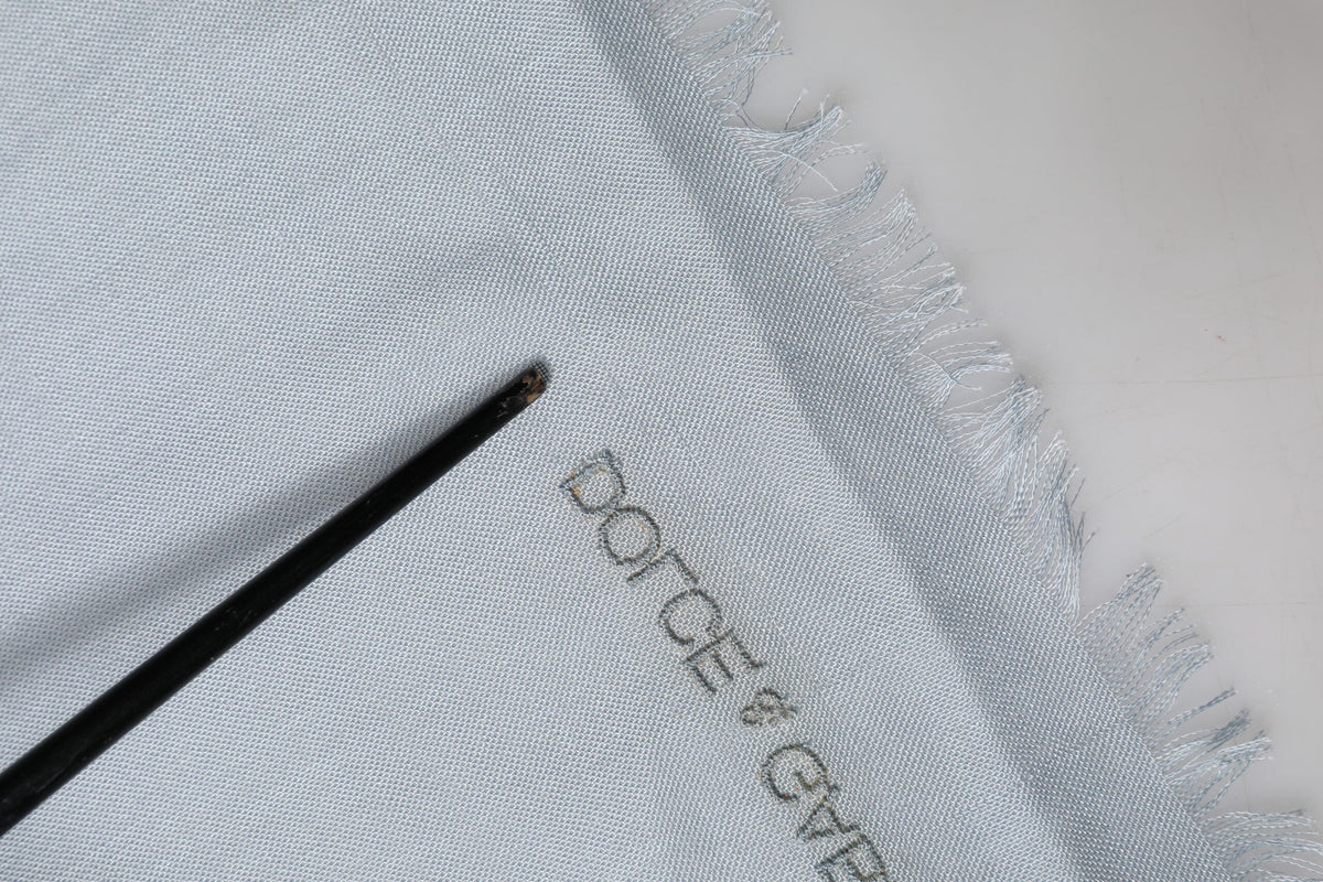 Dolce & Gabbana Light Blue Cashmere Knit Neck Wrap Scarf