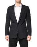 Dolce & Gabbana Dark Gray Stripes 1 Button Suit Jacket Blazer