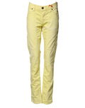 Jeckerson Yellow Mid Waist Straight Fit Men Denim Trouser Jeans