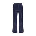 Blue Cotton Casual Pants