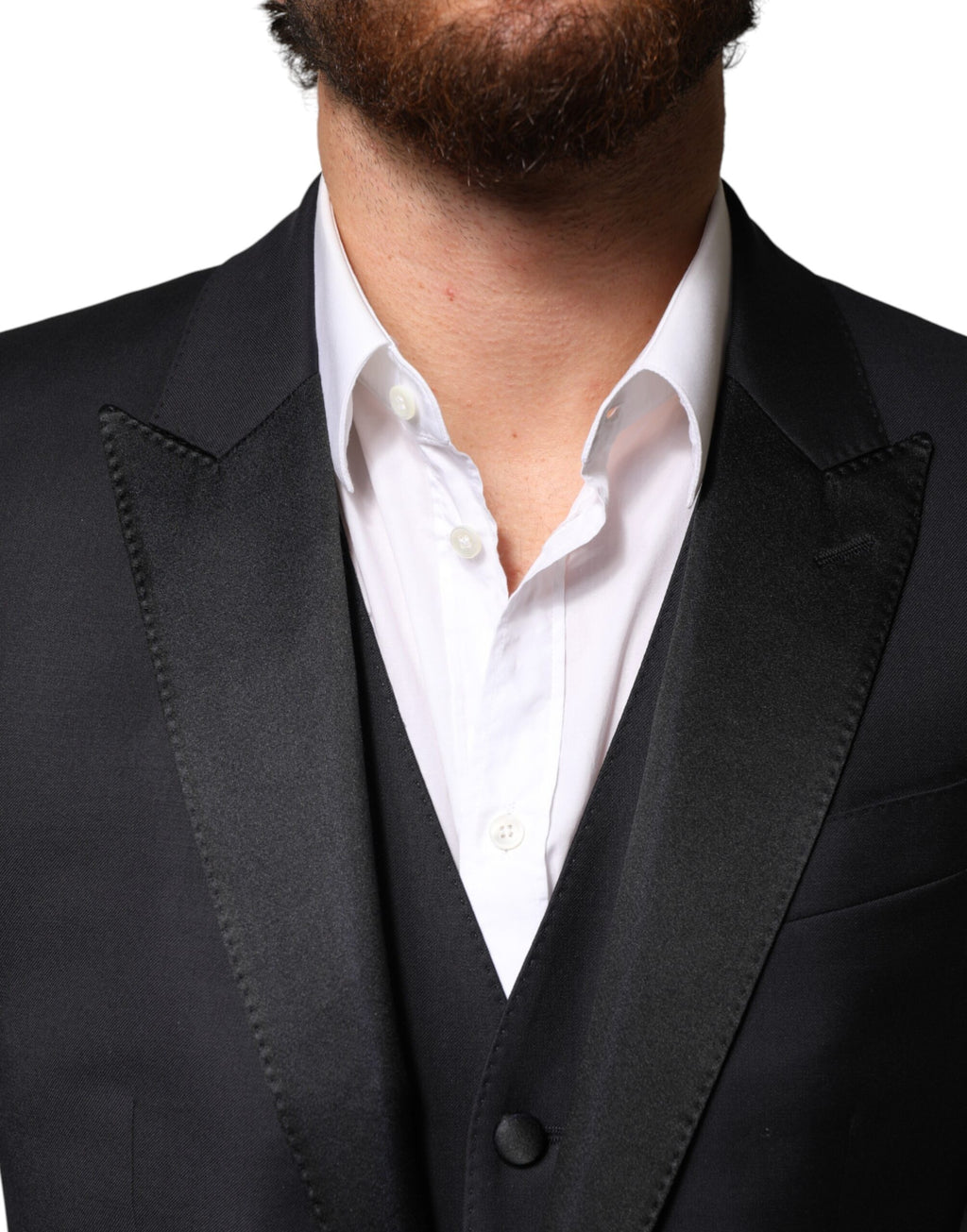 Blue Wool Single Breasted 3 Piece Men Suit