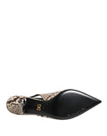 Dolce & Gabbana Multicolor Leather Heels Slingback Shoes