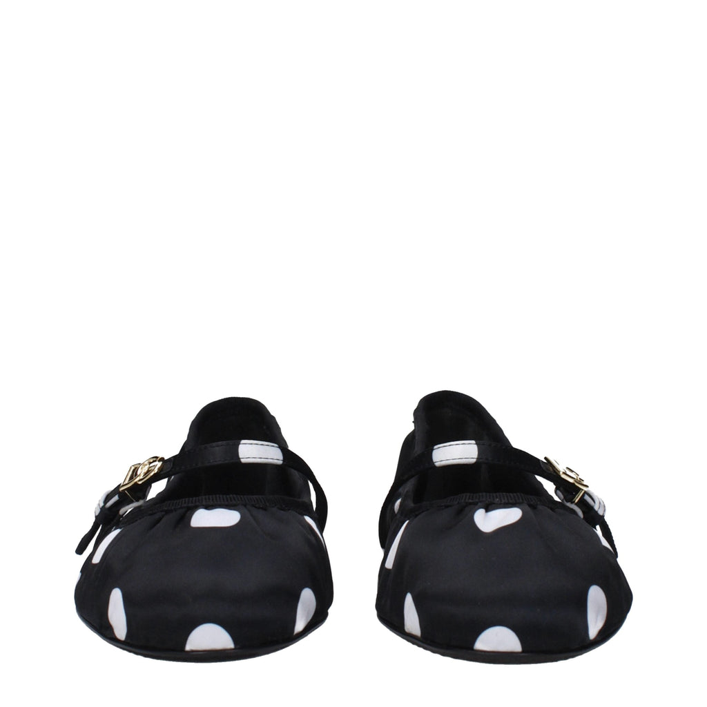 Dolce & Gabbana Black Fabric Ballet Flats