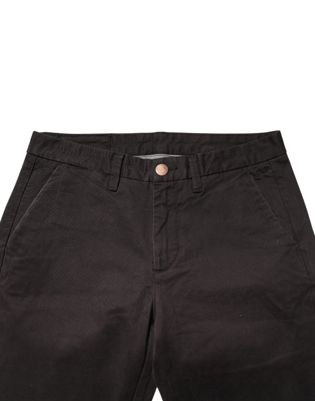 Sun68 Dark Brown Cotton Stretch Skinny Mid Waist Men Trouser Pants
