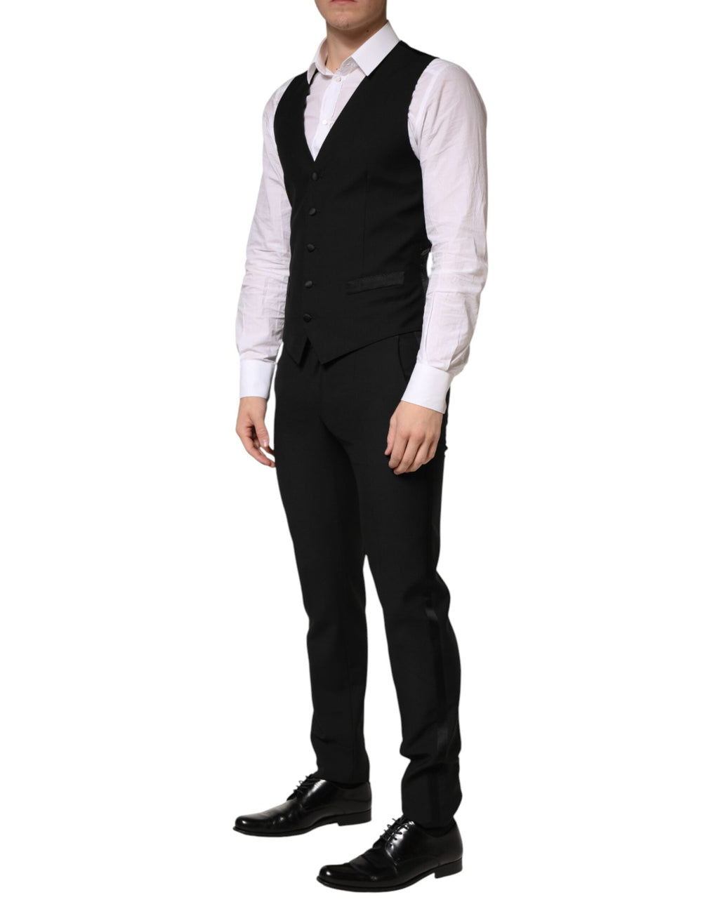 Dolce & Gabbana Dark Gray Wool Single Breasted 3 Piece Men Suit