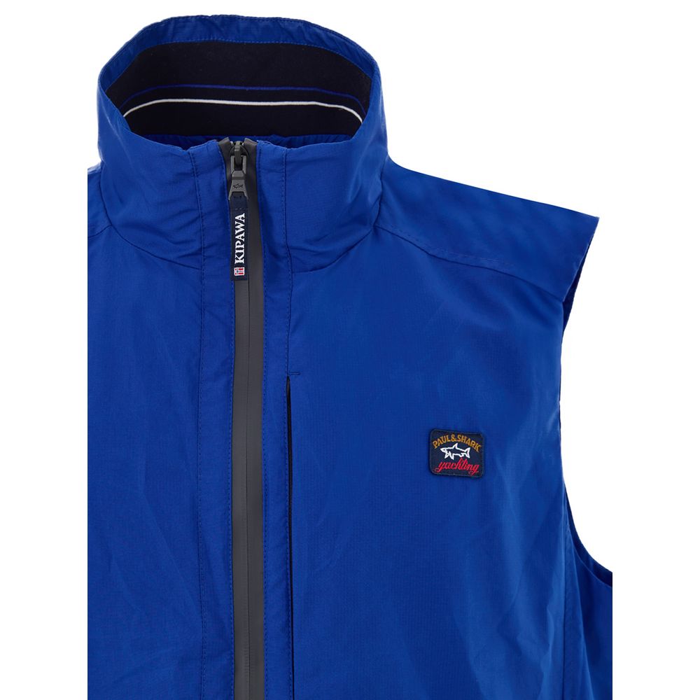 Paul & Shark Blue Polyester Sleveless Jacket