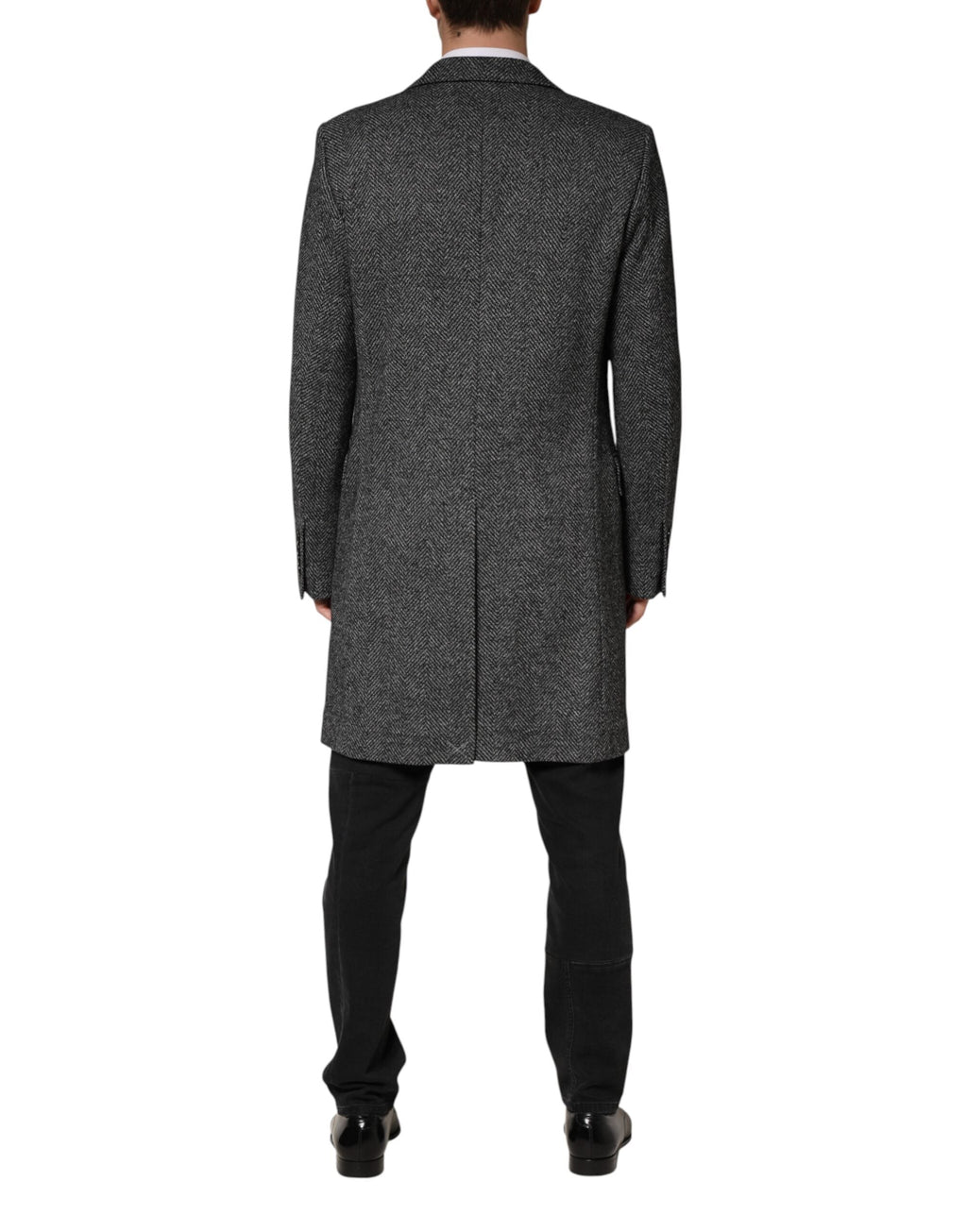 Dolce & Gabbana Gray Wool Blend Long Trench Coat Men Jacket